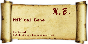 Mátai Bene névjegykártya